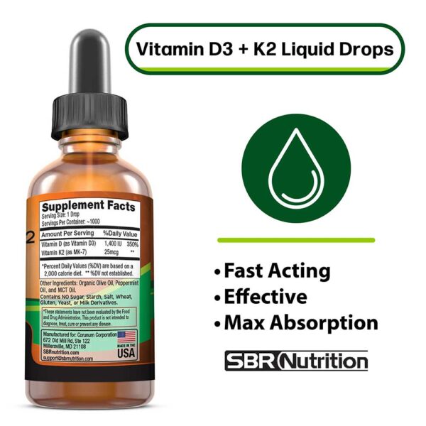 Vitamin D3 + K2 - For Immune Support, Bone and Cardiovascular Support