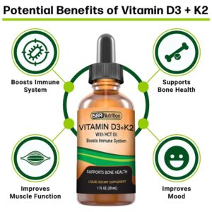 Vitamin D3 + K2 - For Immune Support, Bone and Cardiovascular Support